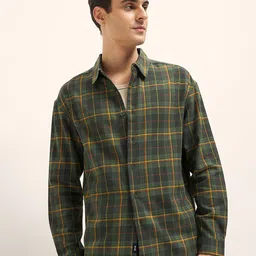 THE BEAR HOUSE Men Relaxed Opaque Checked Casual Shirt-picture-37