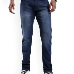 WROGN Men Slim Fit Mildly Distressed Light Fade Jeans-image-24