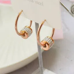 V FASHION JEWELLERY Copper-Plated Contemporary Hoop Earrings-12
