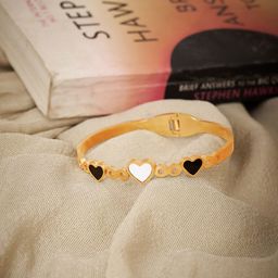 JEWELSCAPE Stainless Steel Gold-Plated Enamelled Bangle-Style Bracelet-image-30