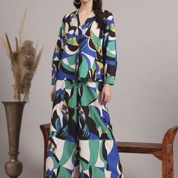 WoowZerZ Printed V-Neck Tunic With Palazzo-image-69