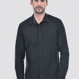 Numero Uno Men Spread Collar Solid Cotton Casual Shirt-picture-23