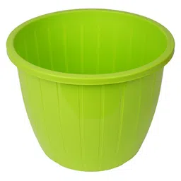 Kuber Industries Green Striped Flower Pots-19