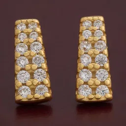 Kushal's Fashion Jewellery 92.5Silver Gold-Plated Zircon Studded Studs Earrings-image-21
