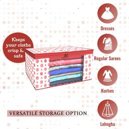 Kuber Industries Red & White 4 Pieces Printed Drawer Organiser image 5