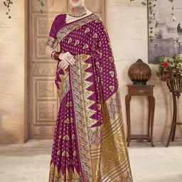 Dori Ethnic Motifs Woven Design Banarasi Saree-picture-58
