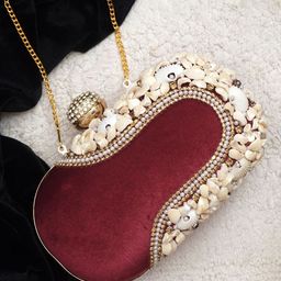 FOR THE BEAUTIFUL YOU Embroidered Embellished Box Clutch-8