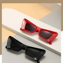 AUGEN Unisex Black Lens & Yellow Rectangle Sunglasses with-image-86