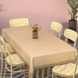 Myntra Elegant Homes Fawn Cotton 6-Seater Table Cover-22