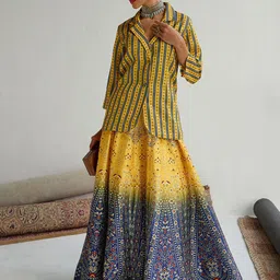 Shae by SASSAFRAS Printed Ready to Wear Lehenga &-picture-14