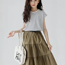 LULU & SKY Girls Striped Tiered Fit & Flare Dress-picture-46