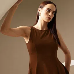Chemistry Women Cotton Solid Boat Neck Peplum Top-picture-57