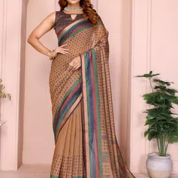 JYA Printed Celebrity Inspired Banarasi Silk Saree For Women-picture-7