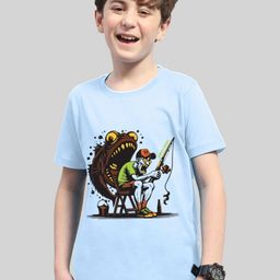 AUSK Boys Graphic Printed Drop-Shoulder Sleeves Cotton T-shirt-image-10