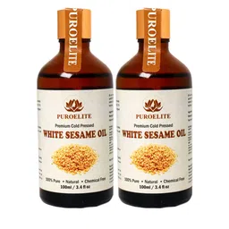 Puroelite Set Of 2 Cold Pressed White Sesame Oil For Hair & Glowing Skin - 100 ml Each-17