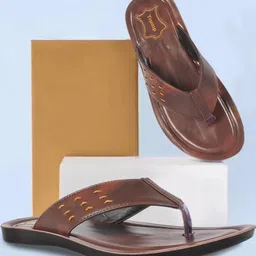 Trump Brown PU Flip Flops-image-21