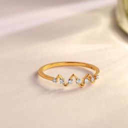 Mia by Tanishq Women 14kt BIS Hallmark Sparkling Summit Gold Finger Ring 1.27gm-image-70