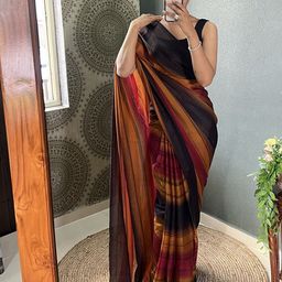 KAYOMMI Striped Pure Crepe Ready to Wear Saree-image-95