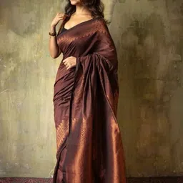 SANJANA SILK Zari Silk Blend Kanjeevaram Saree-image-78