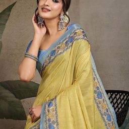 TASRIKA Silk Blend Ready to Wear Block Print Saree-image-15
