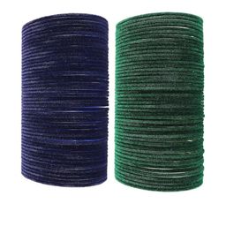 Guddan Set of 96 Navy & Green Metal Velvet Bangles-image-53
