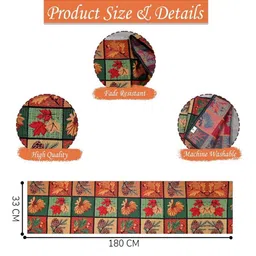 PRAKARTIK 13-Pcs Green & Red Printed Table Placemats&Coasters image 3