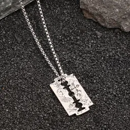 French Accent Silver-Plated Eagle-Blade Pendant & Chain-image-8