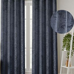Myntra Elegant Homes Set Of 2 Blue Velvet Window Curtain-picture-46