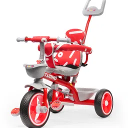 Tricycle with Push Handle Safety Guard & Storage Basket Comfortable Padded Seat Tricycle-image-36