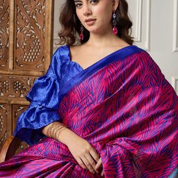 Sangria Printed Saree With Blouse Piece-image-65