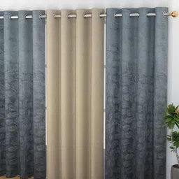 Galaxy Home Decor Multicoloured Set of 3 Room Darkening Long Door Curtain-43