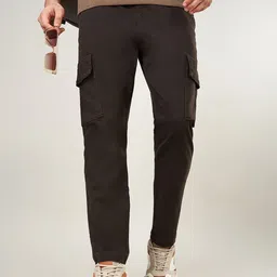 Urban Ranger by pantaloons Men Slim Fit Mid-Rise Cotton Cargos Trousers-image-69