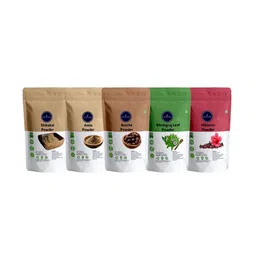 VEDICINE Set Of 5 Amla Reetha Shikakai Hibiscus & Bhirngraj Powder -100 g Each-0