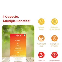 vesca Set Of 2 Vitamin D3 Capsules- 60 Caps Each image 2