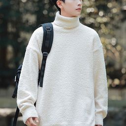 StyleCast x Revolte Men Boucle Longline Pullover Sweaters-image-2