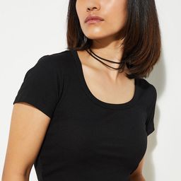 max Women Solid Scoop Neck Cotton Top-image-51