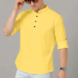 SHOPYCLICK Men Yellow Kurta-13