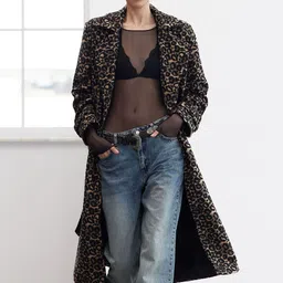 Trendyol Women Printed Notched Lapel Single-Breasted Overcoat-28