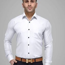 TRENDY TAILORS Men Solid Spread Collar Cotton Formal Shirt-image-53