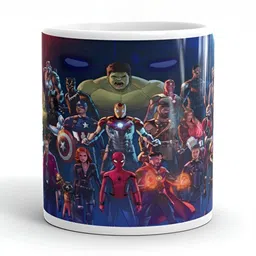 Mr UVD White & Blue Cartoon Characters Printed Ceramic Matte Mug-picture-47