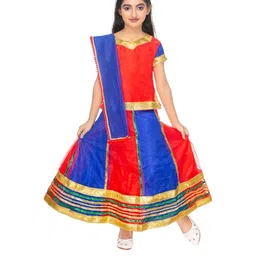Smuktar garments Girls Red Cotton Blend Clothing Set-image-32