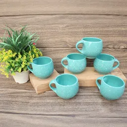 laghima jadon Blue 6 Pieces Ceramic Glossy Cups-56