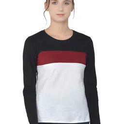 BEYOU FASHION Women Colourblocked Applique Slim Fit T-shirt-image-79
