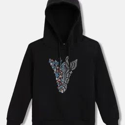 Blue Giraffe Girls Printed Hooded Sweatshirt-picture-56