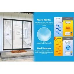Stylista Transparent Insulated Magnetic Door Curtain - 64 x 86 inch - PVC thickness 0.3mm-image-67