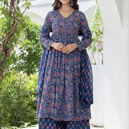 NWH Women Blue Kurta Sets-13