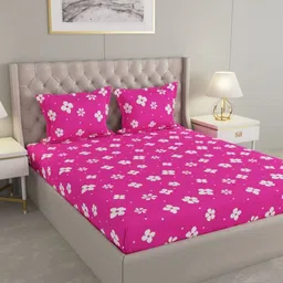 Raymond Home Hazel Pink & White Printed Microfiber Queen Bedsheet Set- 2.50 m x 2.25 m-image-41