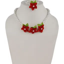 Daizy Girls Pearls Floral Necklace & Bracelet-22