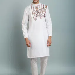DEVOILER Men Printed Sequinned Grandeur & Majestic Artwork Kurta-image-84
