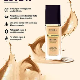 Inshine HD Studio Full Coverage Super Smooth Foundation With SPF 25 - 50 ml - Sun Beige image 5